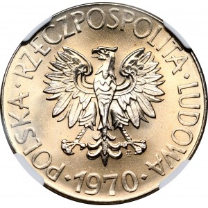 PRL, 10 złotych 1970, Tadeusz Kościuszko, NGC MS66