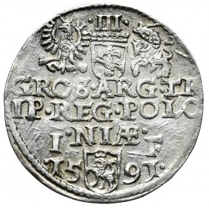 Zygmunt III Waza, Trojak Olkusz 1591 - duża głowa