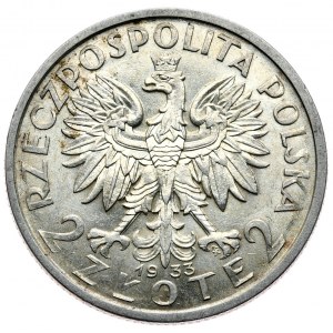 Second Republic, 2 zloty 1933 woman