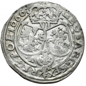 John Casimir, sixpence 1666 AT, Bydgoszcz, MD ends inscription on obverse