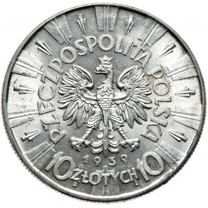 II Rzeczpospolita, 10 złotych 1939 Piłsudski