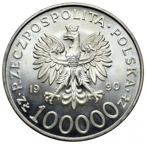 PLN 100,000 1990 Solidarity, Type A
