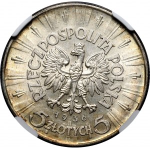 Second Republic, 5 zloty 1936 Pilsudski,