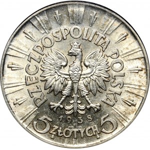 II Rzeczpospolita, 5 złotych 1938 Piłsudski