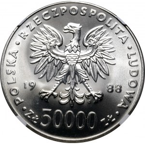 PRL 1944-1989, 50000 złotych 1988 Piłsudski