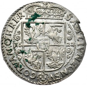 Zygmunt III Waza, ort 1622, Bydgoszcz, PRV.M. szeroka korona, bez ręki trzymającej jabłko, rzadki