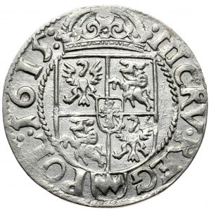 Sigismund III. Vasa, Trzykrucierzówka (3 krajcary) 1615, Kraków, Ende der Vorderseitenlegende PO: MDL: