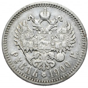 Rosja, Mikołaj II, rubel 1900 ФЗ, Petersburg, rzadszy rocznik