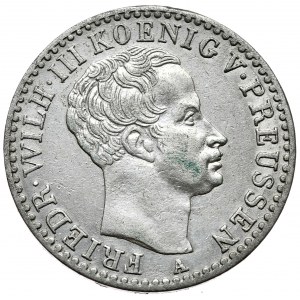 Niemcy, Prusy, Fryderyk Wilhelm III, 1/6 talara 1822 A, Berlin, pierwszy rocznik emisji
