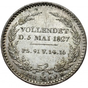 Germany, Saxony, Frederick August I, 1/6 thaler 1827, commemorating the death of the king