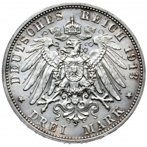 Deutschland, Sachsen, 3 Mark 1913 E, 100. Jahrestag der Völkerschlacht bei Leipzig