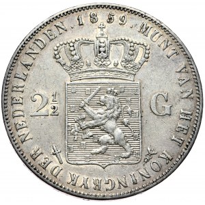 Niederlande, Wilhem III, 2 1/2 Gulden 1859, Utrecht