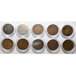 Set of 10 x 5 pennies 1938, Warsaw