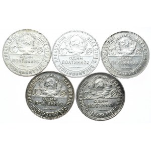 USSR, set of 5 x 50 kopecks 1924-1925