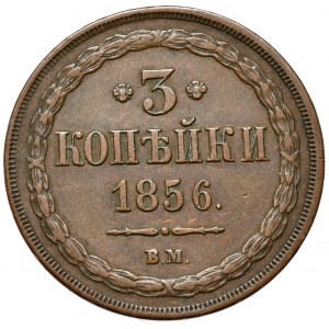 Russian partition, Alexander II, 3 kopecks 1856 BM, Warsaw