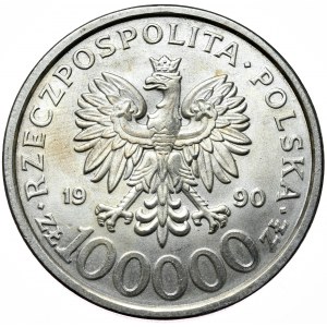 PLN 100,000 1990 Solidarity, Type B