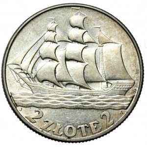 II Rzeczpospolita, 2 Zloty 1936, Segelschiff