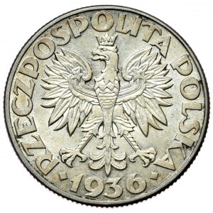 Second Republic, 2 zloty 1936, sailing ship