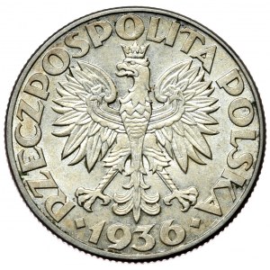 II Rzeczpospolita, 2 złote 1936, żaglowiec