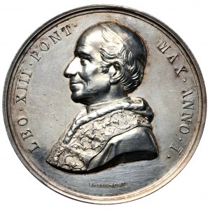 Watykan/Państwo Kościelne, Leon XIII 1878, medal - 1. Rok Pontyfikatu w oryginalnym pudełku
