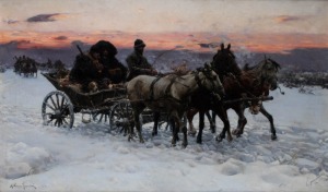 Alfred Wierusz Kowalski, Wieczorna podróż w śniegu