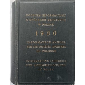 ROCZNIK INF. O SPÓŁKACH AKCYJNYCH W POLSCE 1930