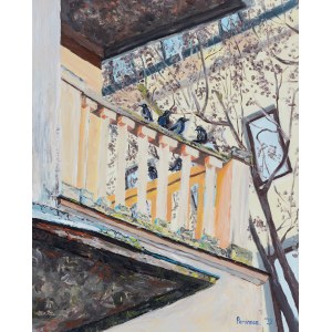 Pervin Ece Yakacik, Birds on balcony, 2021