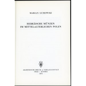Gumowski. Hebräische Münzen im Mittelalterlichen Polen.