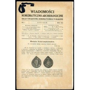 Wiadomości Numizmatyczno-Archeologiczne nr: 1, 2, 3, 4 z 1918 r.