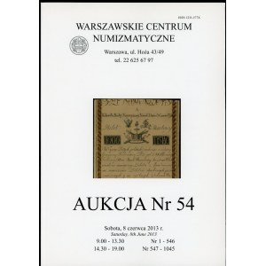 Warszawskie Centrum Numizmatyczne Aukcja 54