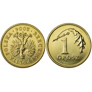 1 grosz, 2004, odwrotka 180 stopni