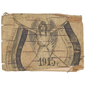 [RZADKA pocztówka wykonana z kory brzozowej] Boże zbaw Polskę! 1915