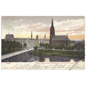 [NYSA] Neisse. Berliner Neissebrücke, Kutzenstrasse und Evang. Garnisonkirche