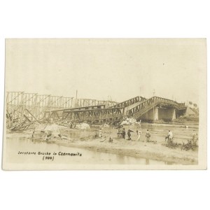 [UKRAINA. Czerniowce] Zerstörte Brücke in Czernowitz