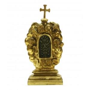Italský relikviář s relikviemi mnoha světců, 18. století.