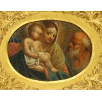 Holy Family oil painting 17th century.