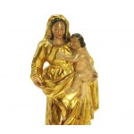Statue of the Virgin and Child, polychrome wood 18th century