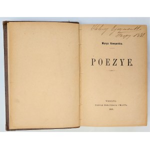 Konopnicka, Poezye, 1881 r. Debiutancki tom poezji