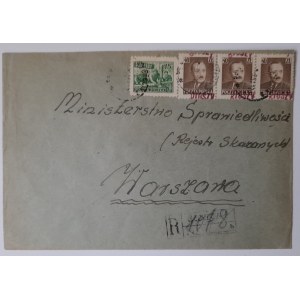 Koperta ze znaczkami 15 zł groszy i 40 zł typ 21 R Szczecin 1950 r.