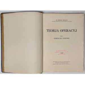 Banach, Teoria operacyj. Operacje linjowe, Warszawa 1931 r.