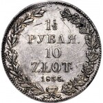 Zabór Rosyjski, 10 zł 1 = 1/2 rubla 1835/3 MW, Warszawa