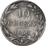 Zabór Rosyjski, 10 groszy 1839, rzadki rocznik
