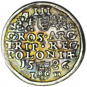 Stefan Batory, Trojak 1586 Olkusz, R1