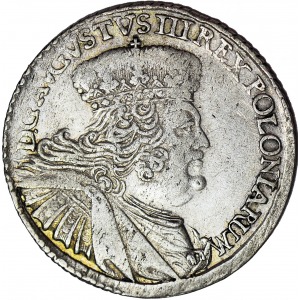 R-, August III Sas, Dwuzłotówka koronna (8GR) 1753, GAŁĄZKI zamiast EC