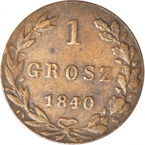 RR,- Królestwo Polskie, Grosz 1840/39, przebite DWIE CYFRY