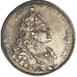 R-, August II Mocny, Talar 1709 Drezno, MONOGRAM, rzadki