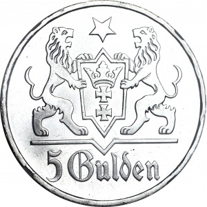 R-, KOLEKCJA LUSTRZANEK WMG, 5 guldenów 1923