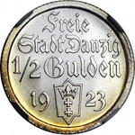 R-, KOLEKCJA LUSTRZANEK WMG, 1/2 guldena 1923