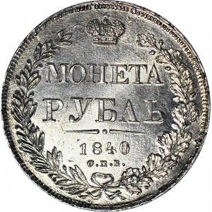 Rosja, Mikołaj I, Rubel 1840 СПБ НГ, menniczy 