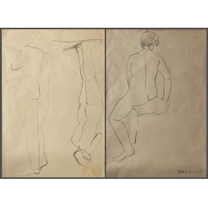 Henryk Berlewi ( 1894 - 1967 ), Sketches of figures - double-sided drawing, 1938